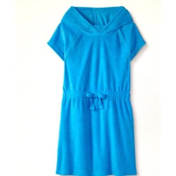 Hanna Andersson Girls Blue Hooded Terry Cloth Cover Up US 10 - Picture 1 of 7